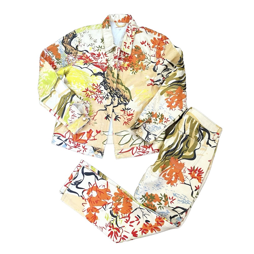 Lewser YITAI LA Sean Lew Printed Shangri‎ Jean Pants Jacket Set L Streetwear Art